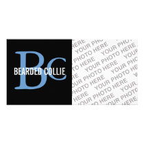Bearded Collie Breed Monogram Picture Card