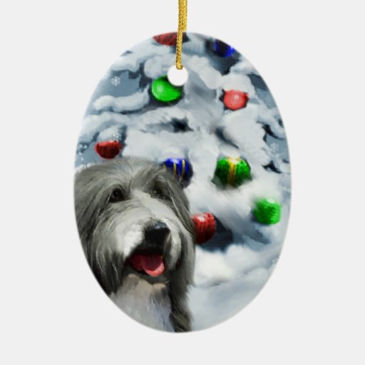 bearded collie christmas gifts ornament zazzle bearded collie christmas gifts ornament zazzle