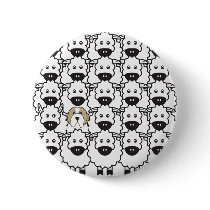 Bearded Collie in the Sheep Pinback Buttons