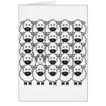 Bearded Collie in the Sheep Greeting Cards