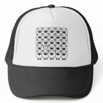 Bearded Collie in the Sheep Trucker Hats