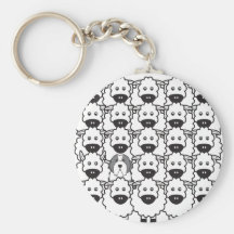 Bearded Collie in the Sheep Key Chains