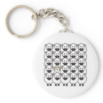 Bearded Collie in the Sheep Keychain
