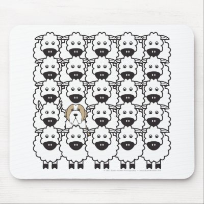 Bearded Collie in the Sheep Mouse Mat by khocker