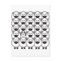 Bearded Collie in the Sheep Postcard