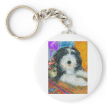 Bearded Collie Keychain