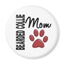 Bearded Collie Mom 2 Refrigerator Magnets