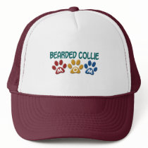 BEARDED COLLIE MOM Paw Print Mesh Hat
