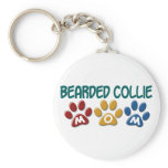 BEARDED COLLIE MOM Paw Print Key Chain