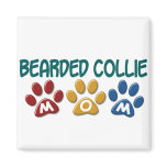 BEARDED COLLIE MOM Paw Print Magnets