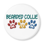 BEARDED COLLIE MOM Paw Print Refrigerator Magnets