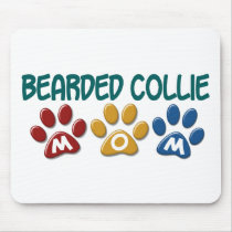 BEARDED COLLIE MOM Paw Print Mouse Pads