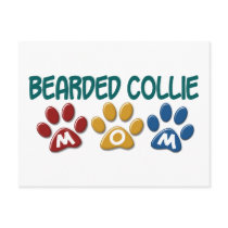 BEARDED COLLIE MOM Paw Print Postcard