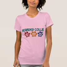BEARDED COLLIE MOM Paw Print Tshirt