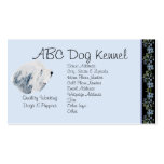 Bearded Collie on Black Bluebells Business Card Templates