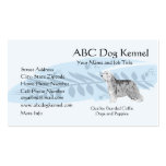 Bearded Collie on Blue Feather Business Card Templates