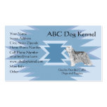 Bearded Collie on Blue Indian Design Business Cards