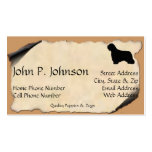 Bearded Collie on Old Parchment Business Card Templates