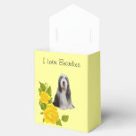 Bearded Collie on Yellow Roses Favor Box