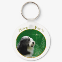 Bearded Collie Peace keychains