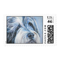 bearded collie postage stamp
