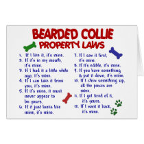 BEARDED COLLIE Property Laws 2 Card