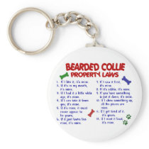 BEARDED COLLIE Property Laws 2 Keychains