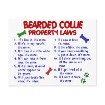 BEARDED COLLIE Property Laws 2 Post Cards