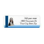 Bearded Collie with Blue design Custom Return Address Label