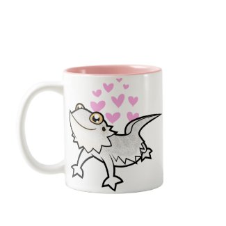 Cartoon Leucistic Love Hearts Mug