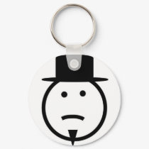 Bearded frown face tophat gear keychains by freepaganpages Bearded frown face tophat gear keychains