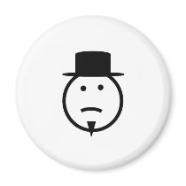 Bearded frown face tophat gear magnets by freepaganpages Bearded frown face tophat gear magnets
