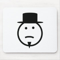 Bearded frown face tophat gear mousepads by freepaganpages Bearded frown face tophat gear mousepads
