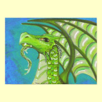 Bearded Green Dragon big eye fantasy Art poster posters