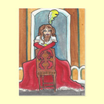 Bearded Lady circus + side show art postcard postcards