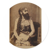 Bearded Lady Round Sticker