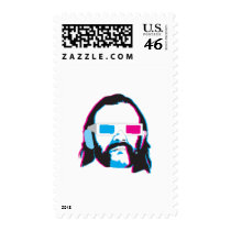 Bearded Man with 3D Glasses postage by bebek_ijo Bearded Man with 3D Glasses postage