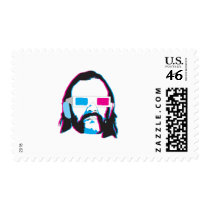 Bearded Man with 3D Glasses stamps