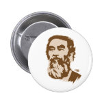 Bearded Saddam Hussein Portrait Button