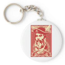 Bearded Saddam Hussein Portrait Keychain