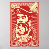 Bearded Saddam Hussein Portrait Posters