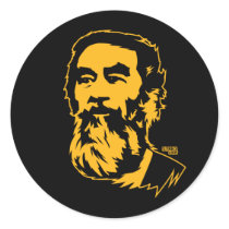 Bearded Saddam Hussein Portrait Round Stickers