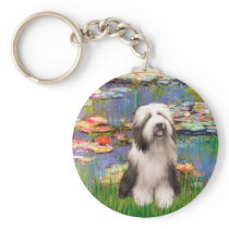 Beardie 1 - Lilies 2 Keychain