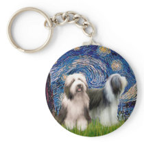 Beardie Pair 1 - Starry Night Keychain
