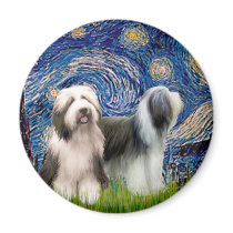 Beardie Pair 1 - Starry Night Fridge Magnet