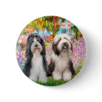 Beardie Pair 2 - Garden Button