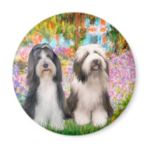 Beardie Pair 2 - Garden Magnet