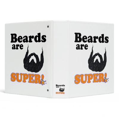 beards are super 3 ring binder by super_shop