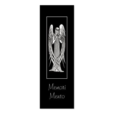 Beardsley Angel Mourning Card Business Cards by debinSC