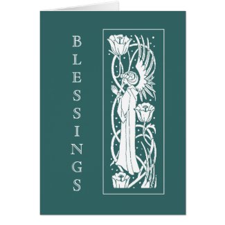 Beardsley Art Nouveau Angel Easter Card